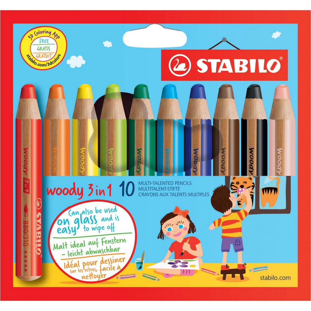 Stabilo woody 3 in 1, 10 Farben