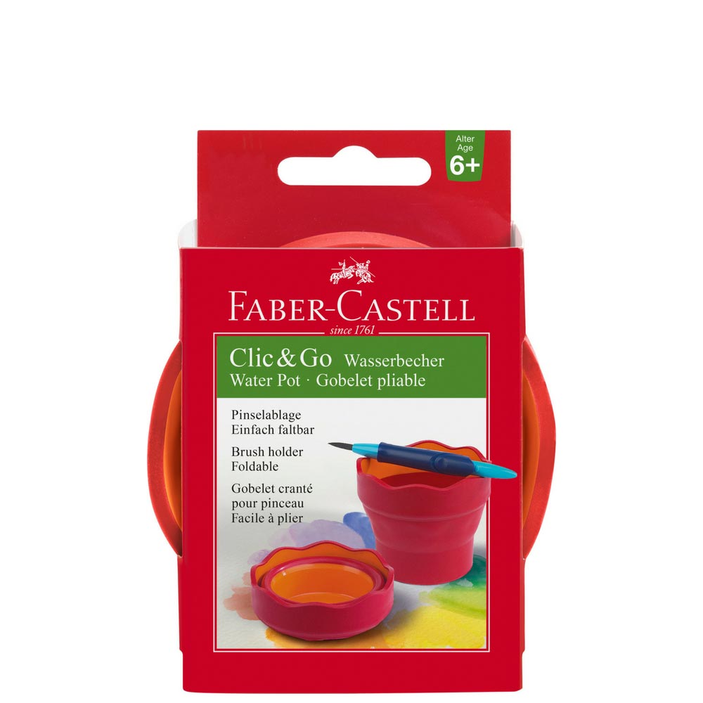 Faber-Castell Wasserbecher Clic&Go, Rot