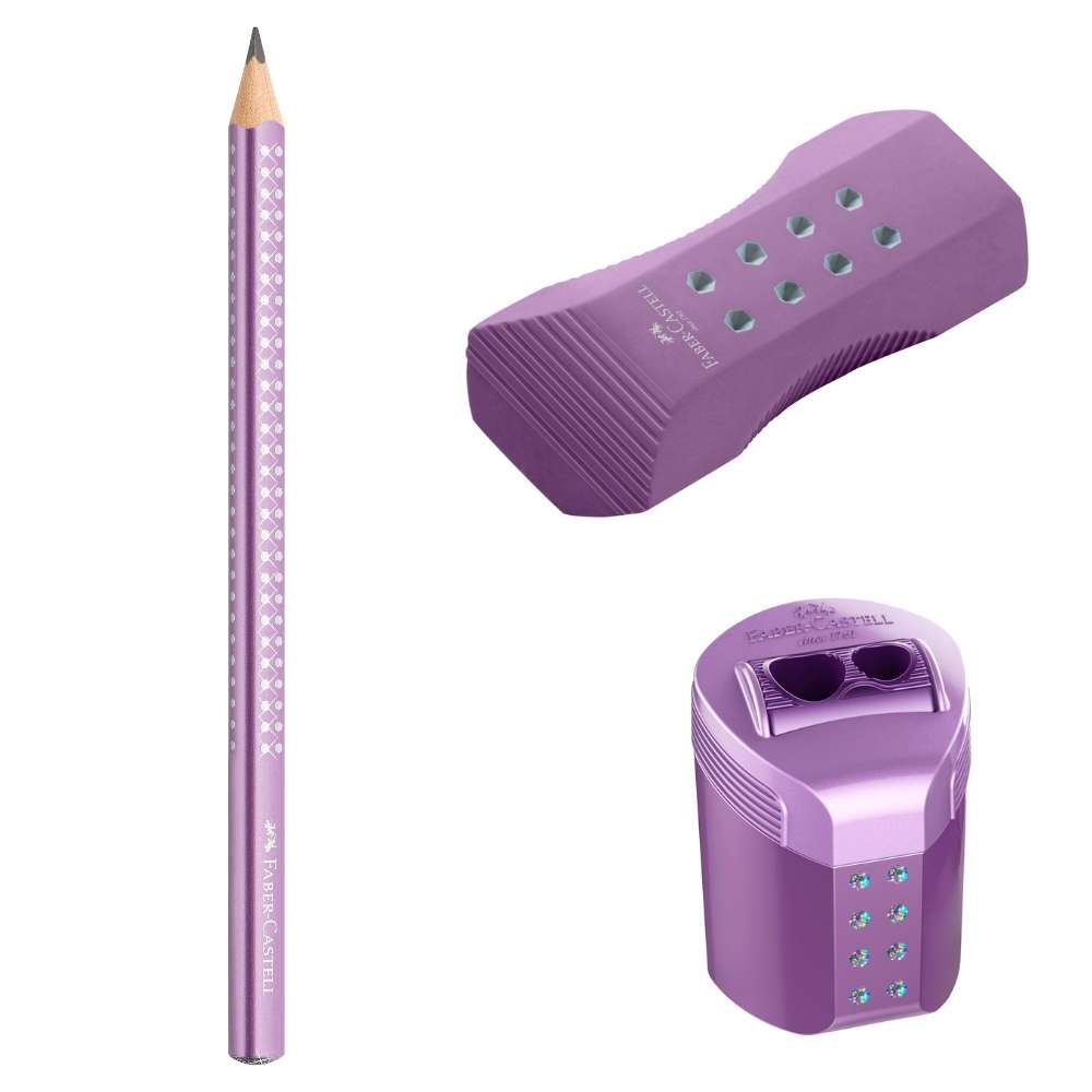 Jumbo Sparkle Schreibset Faber-Castell, violet metallic