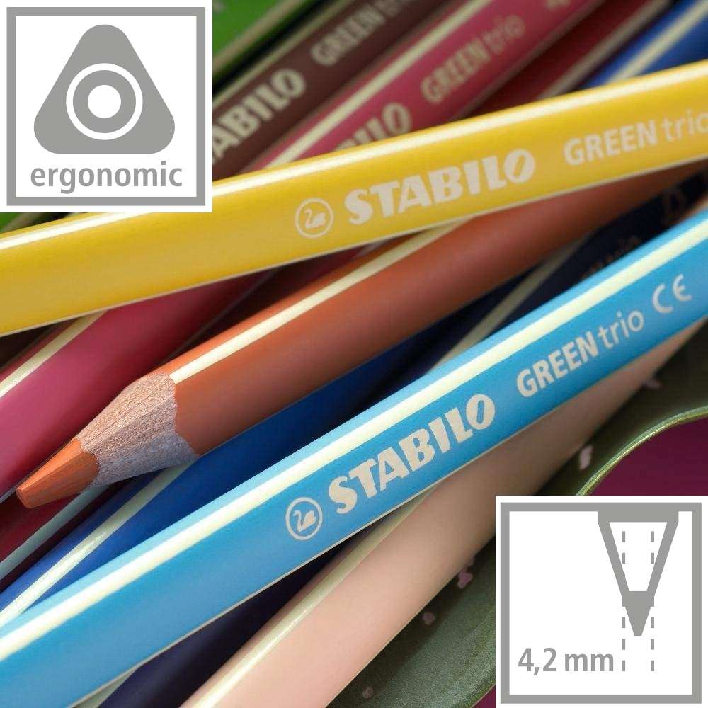 Stabilo Green Trio, 12 dicke Farbstifte