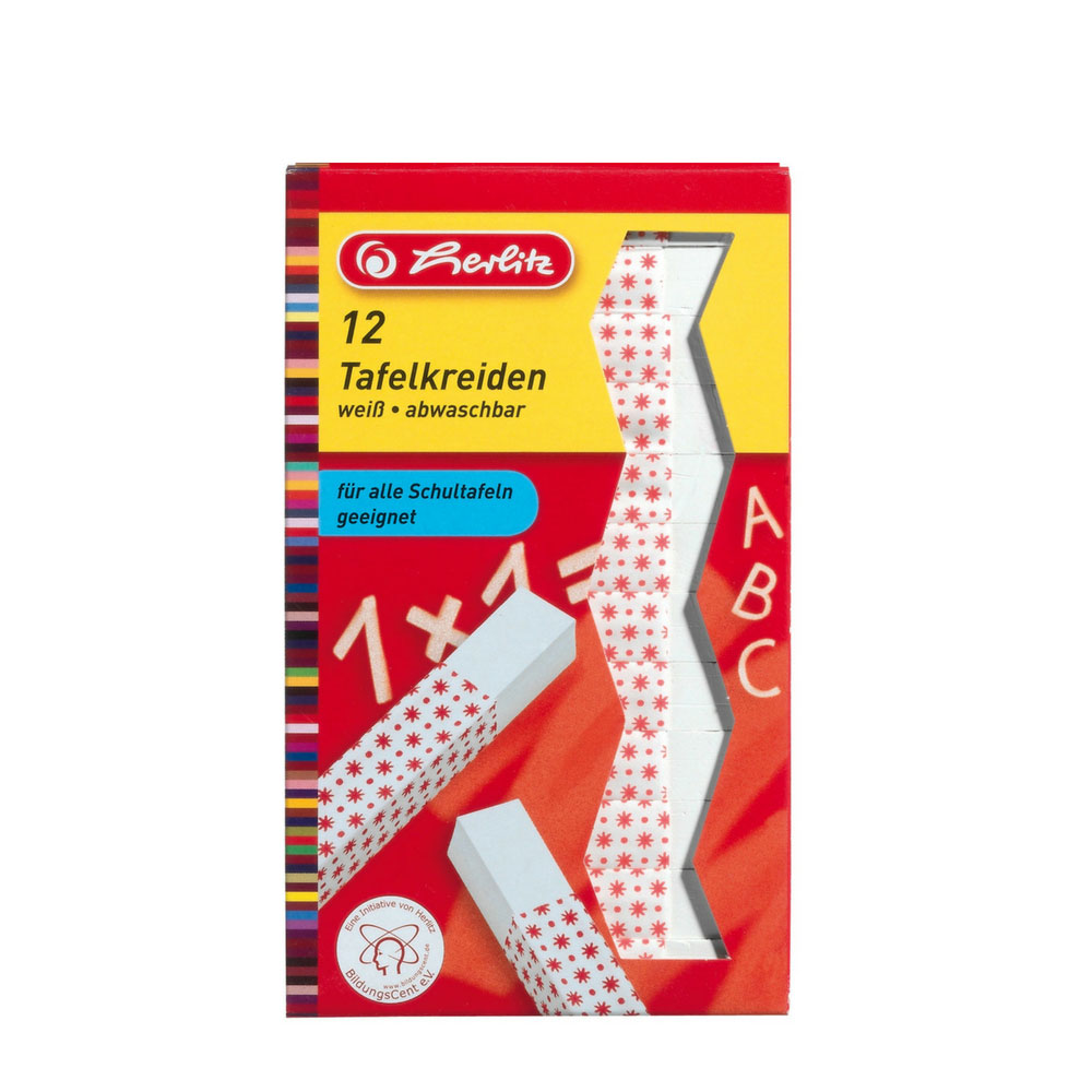 Tafelkreide weiß, 12 Stück, Herlitz