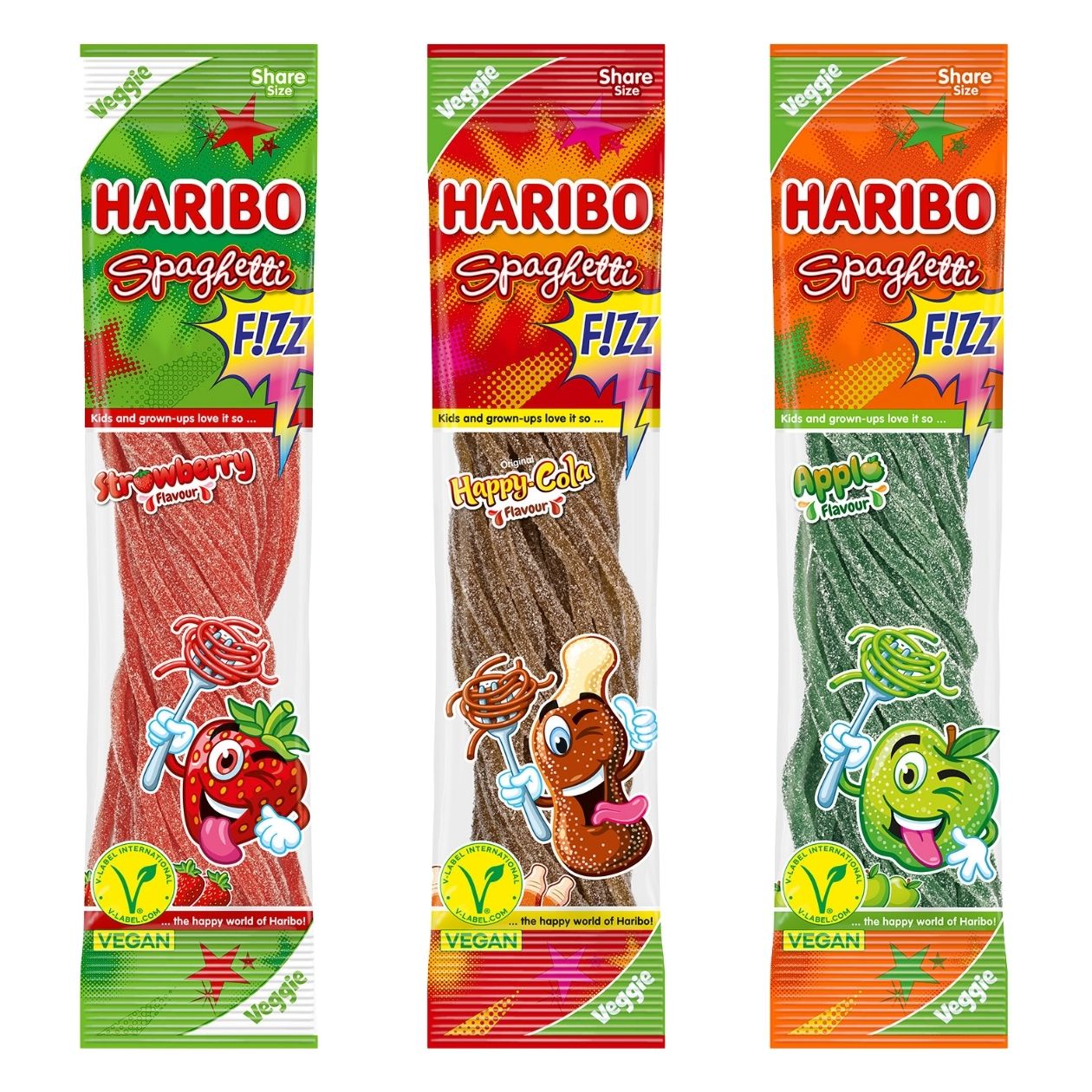 Haribo Spaghetti F!ZZ, Happy Cola vegan, 200 g