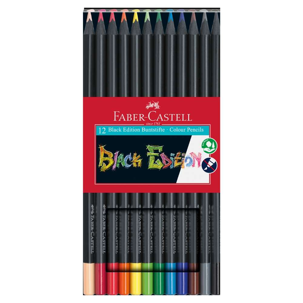 Faber-Castell Black Edition, 12 Buntstifte