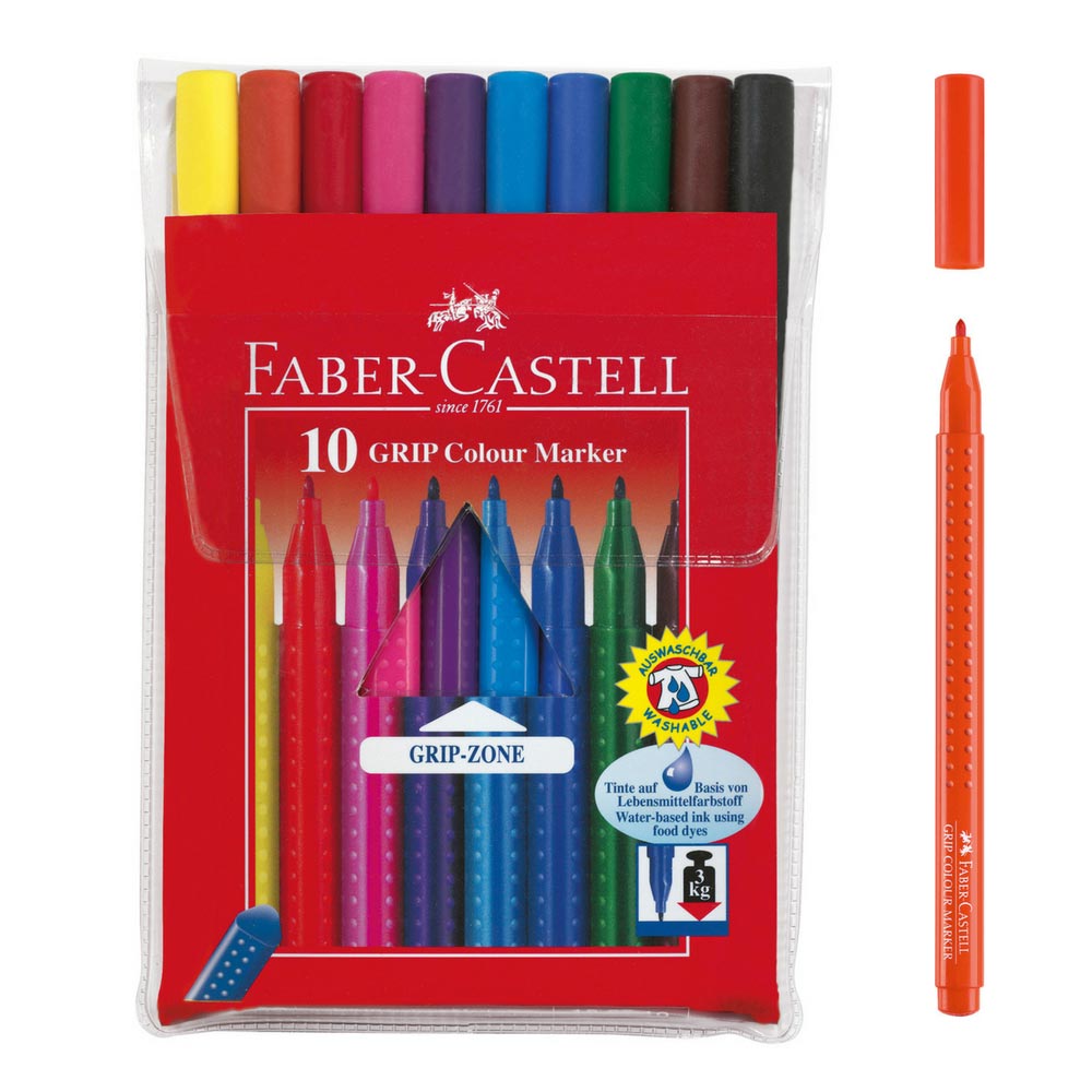 Faber-Castell Grip Set, silber: Jumbo Grip Stifte, Spitzer