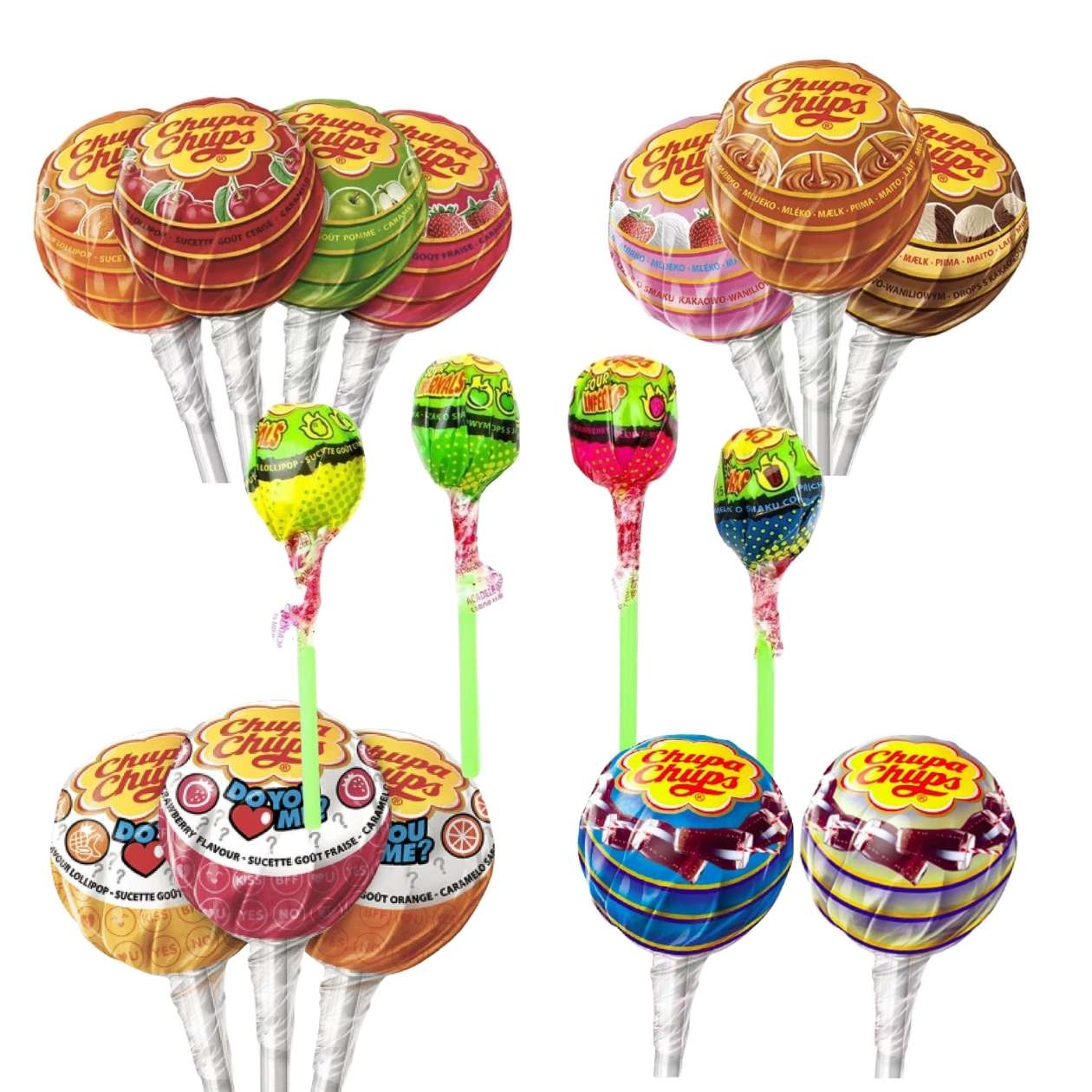 Chupa Chups Lolli, verschiedene Sorten