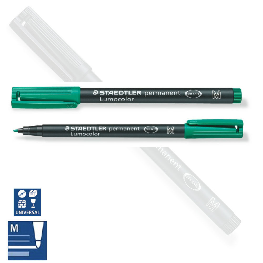 Folienstift permanent M, medium, Staedtler, grün