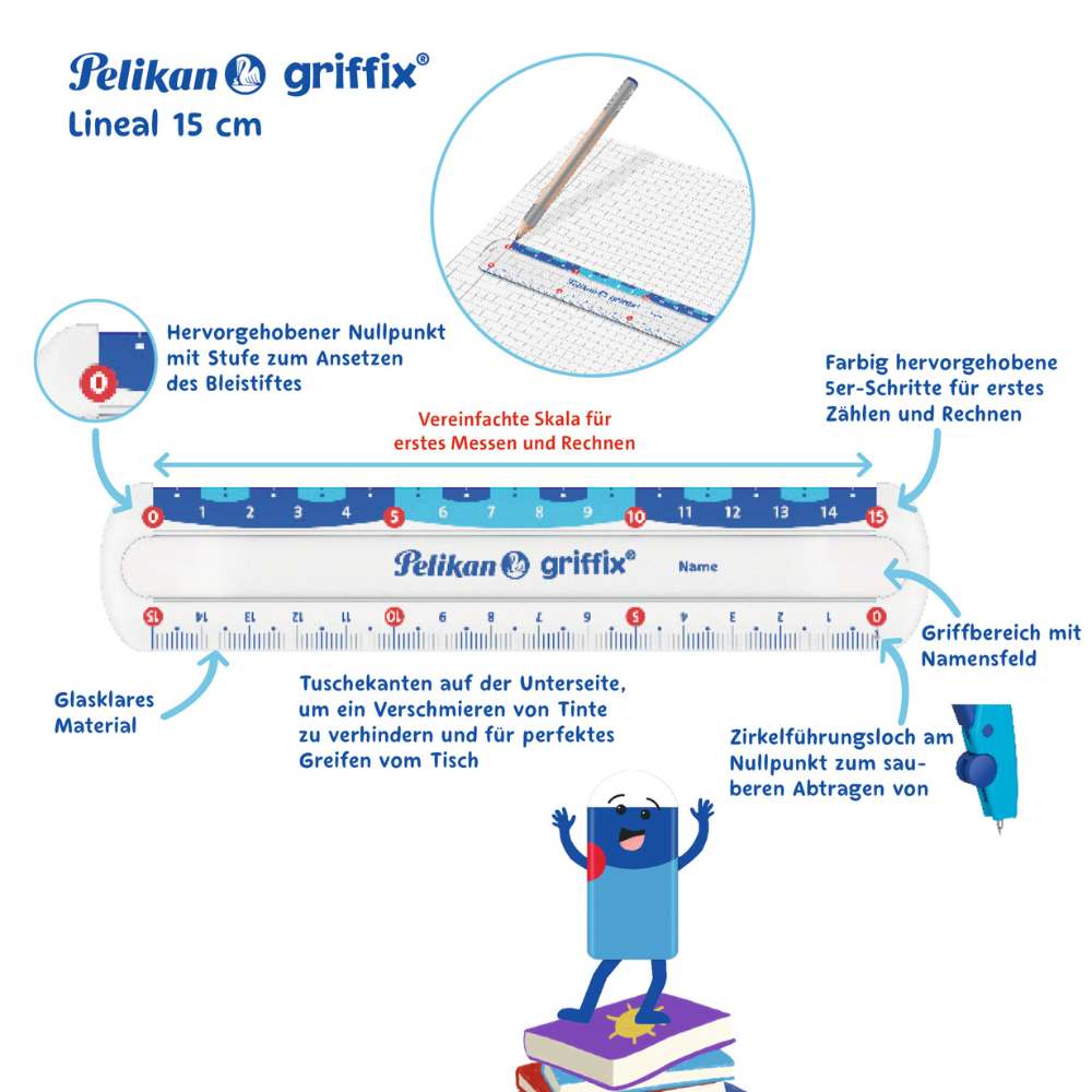 griffix Lineal Pelikan, 15 cm