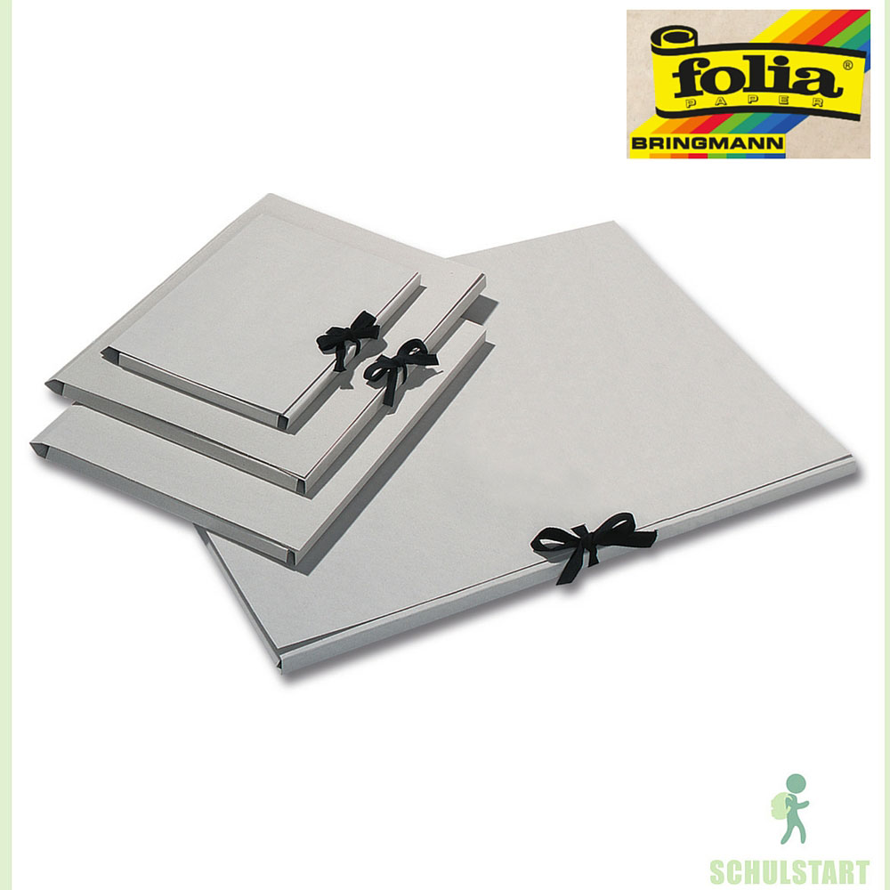 Folia Sammelmappe A3, Karton, Stoffband, grau