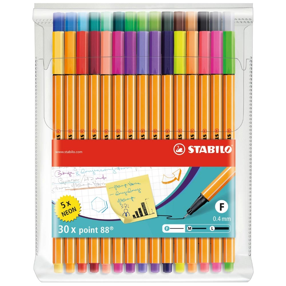 STABILO point 88 30er Etui: 25 Farben und 5 Neon