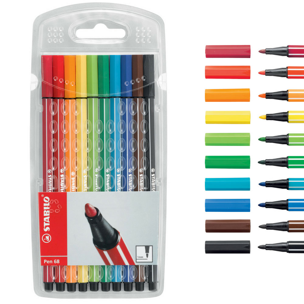 Stabilo Fasermaler Pen 68, 10 Farben