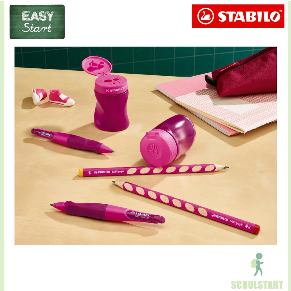 Weicher Bleistift Stabilo Easygraph 2B links, pink