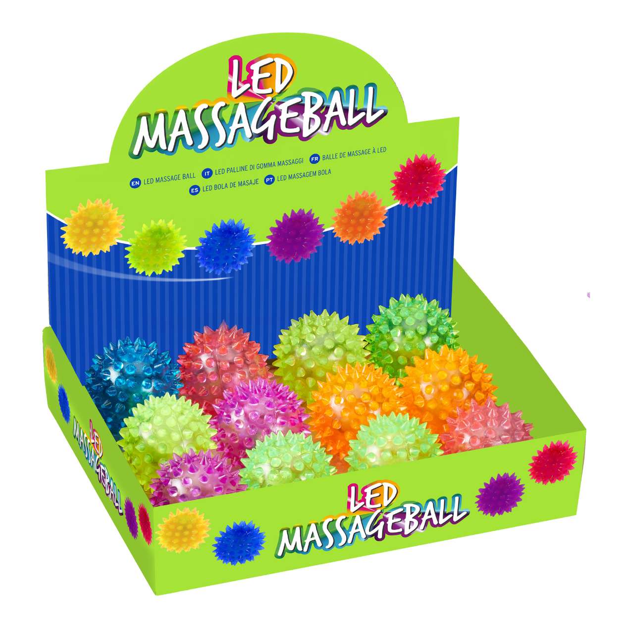 Igel Massageball mit LED, sortiert