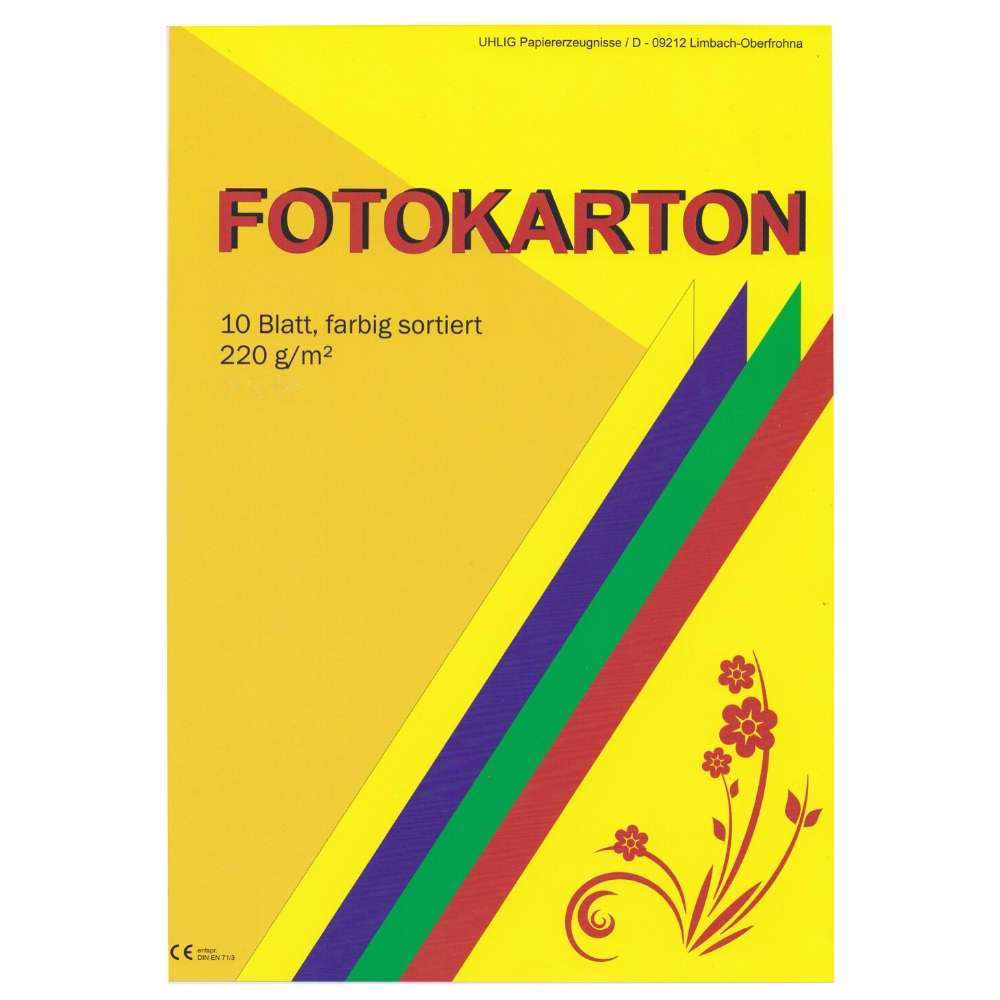 Fotokarton farbig sortiert A3, 10 Blatt