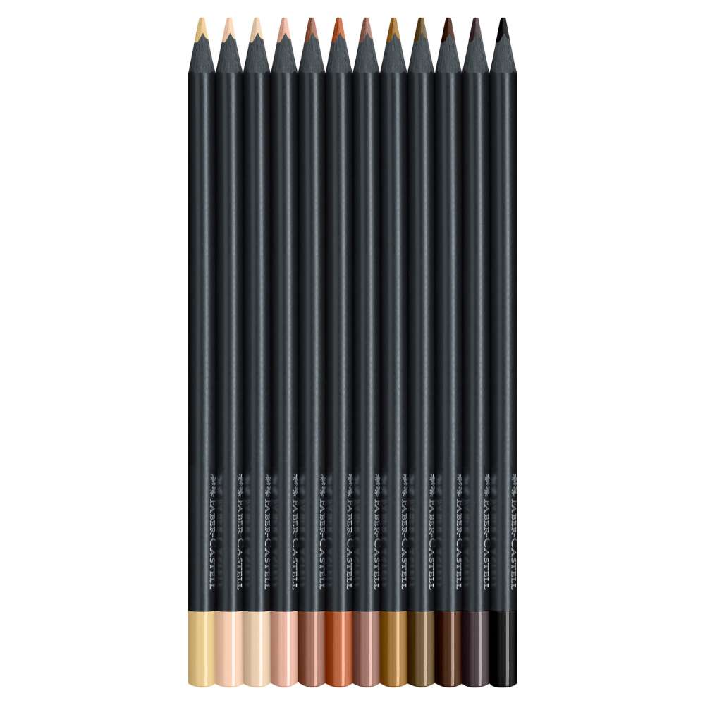 Hautfarben Buntstifte Faber-Castell, Black Edition, 12er Pack