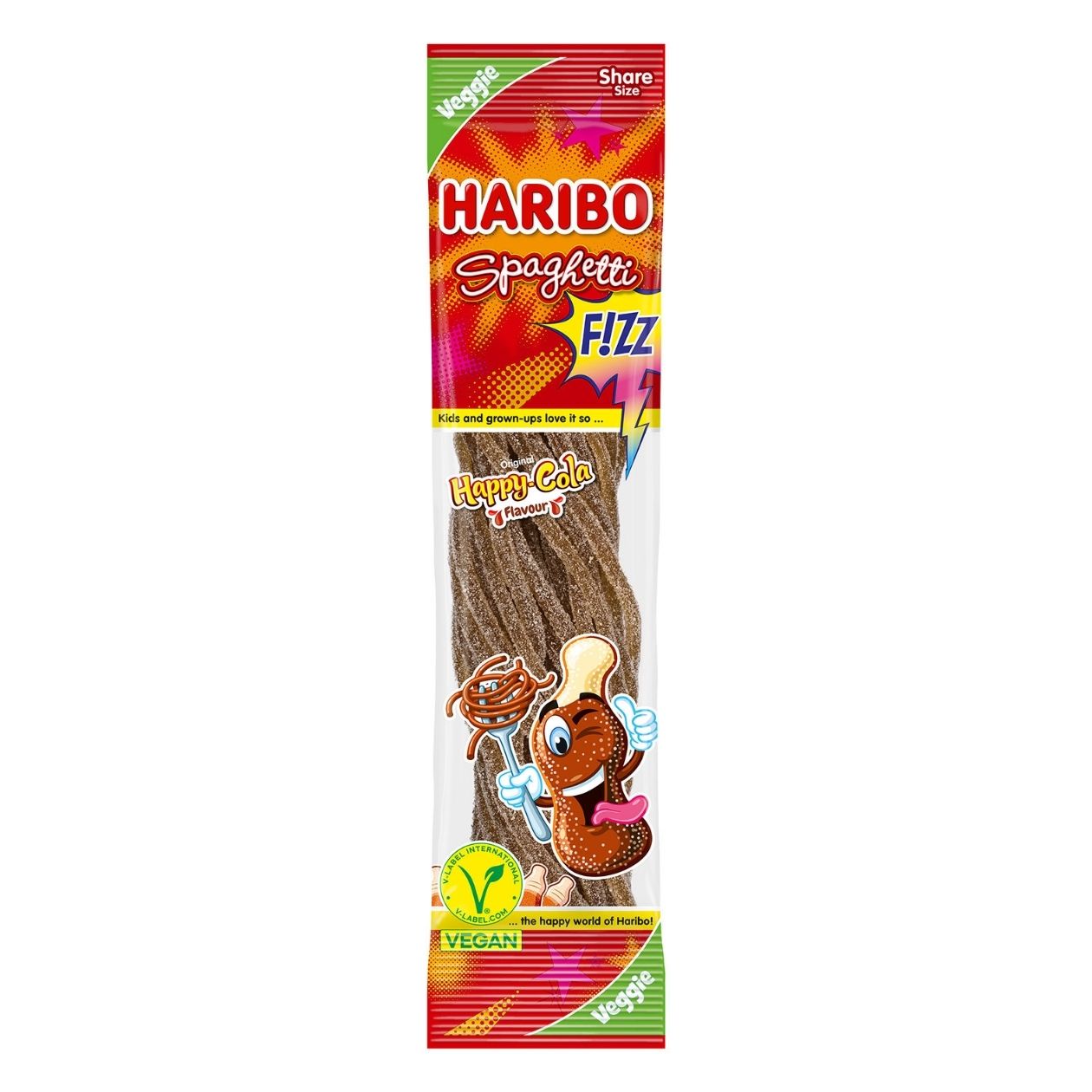 Haribo Spaghetti F!ZZ, Happy Cola vegan, 200 g