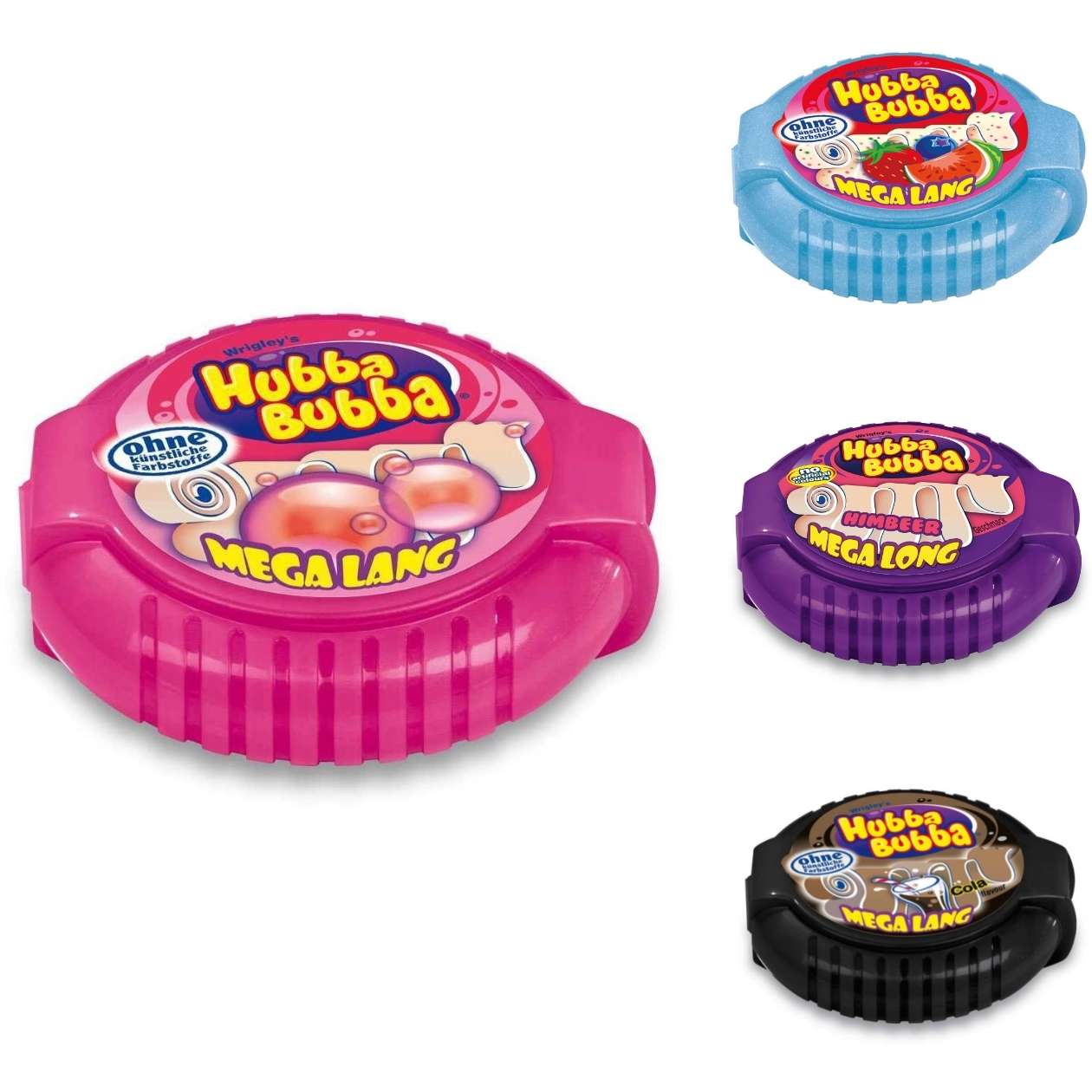 Hubba Bubba Tape, verschiedene Geschmacksrichtungen