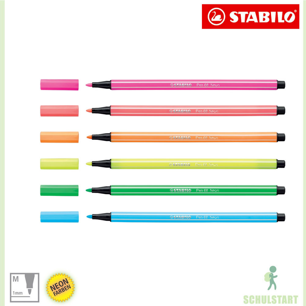 Stabilo Pen 68 Neon, 6 Farben