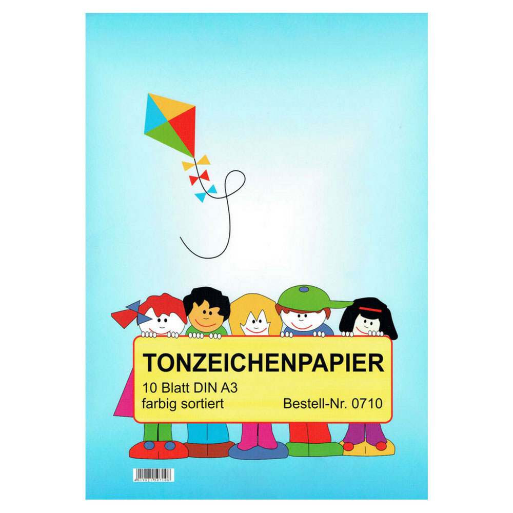 Tonzeichenpapier A3 farbig, 10 Blatt