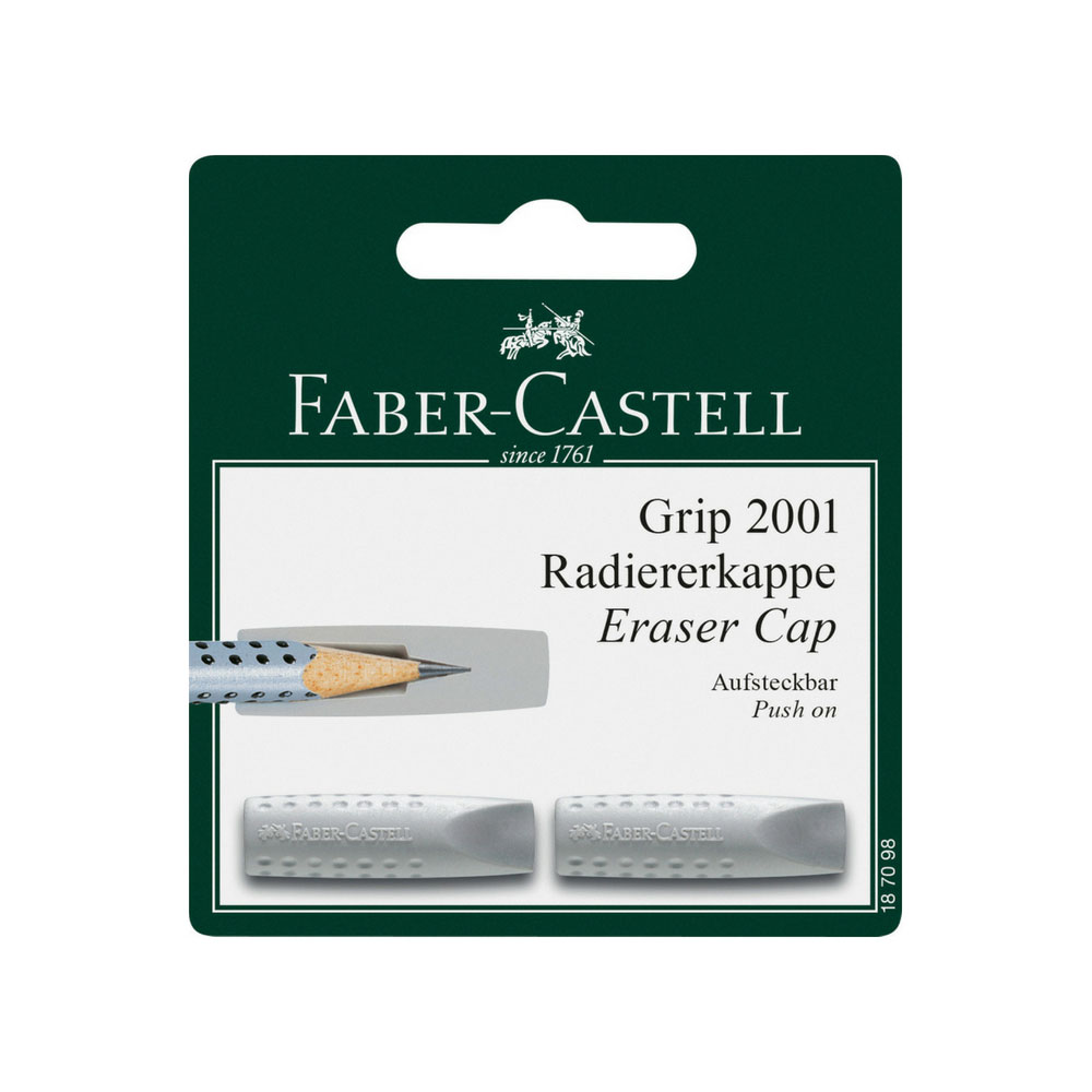 Faber-Castell Eraser Cap silber, Doppelpack