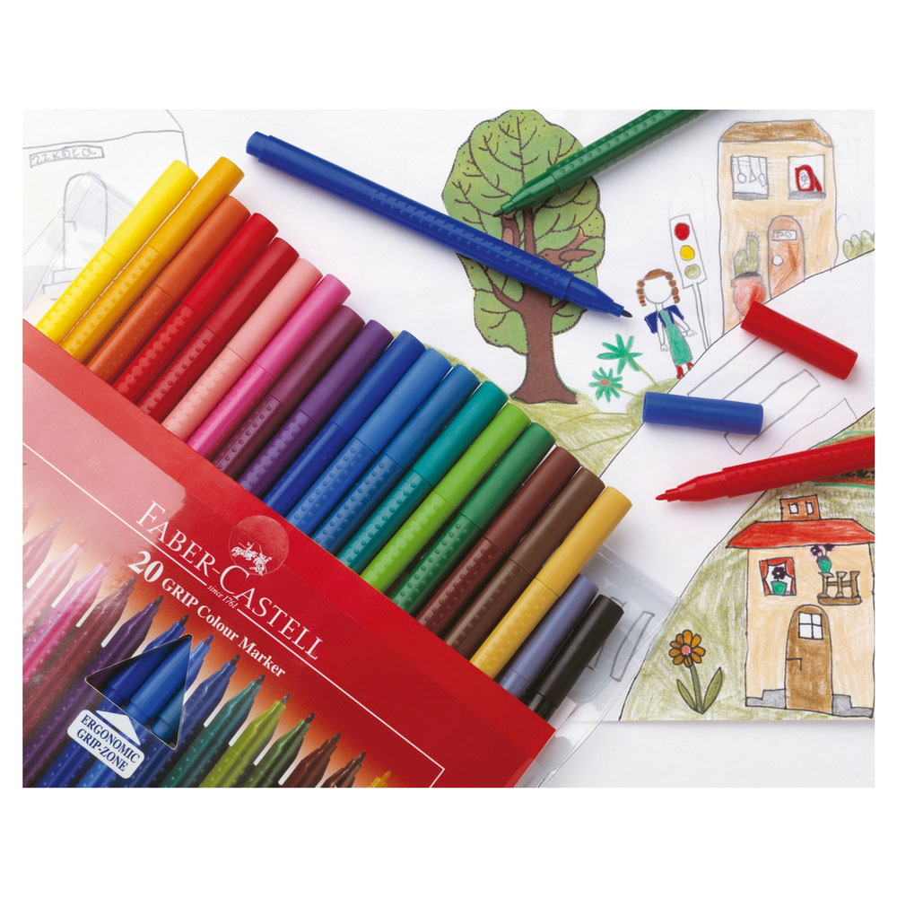 Faber-Castell Filzstifte Grip Colour, 10er Etui