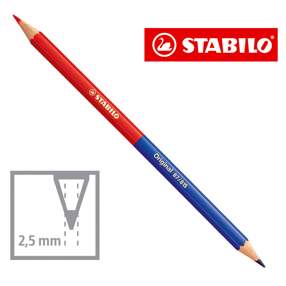 Silbenstift Stabilo Original, zweifarbig rot/blau