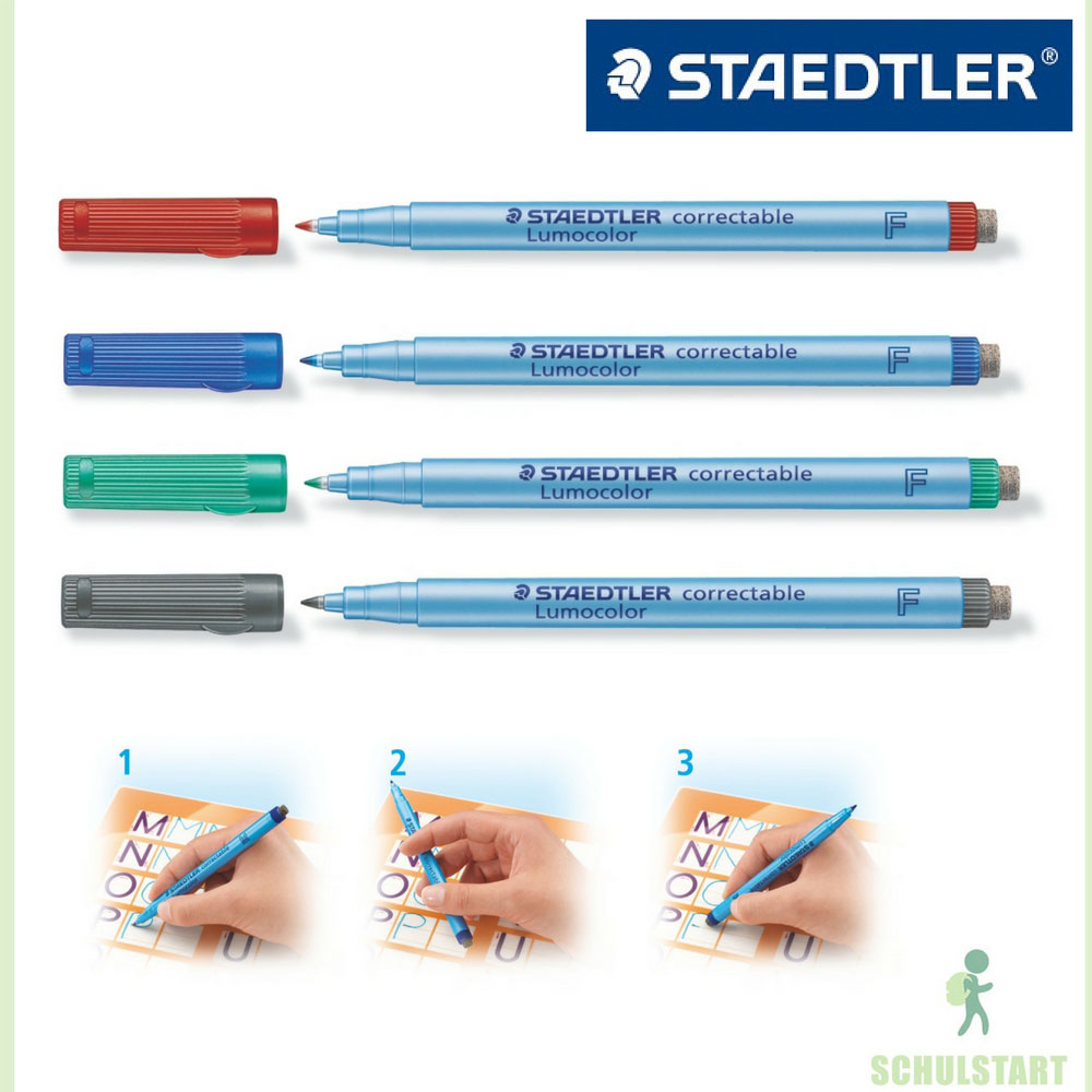 4 Staedtler Lumocolor Correctable, Aufstellbox