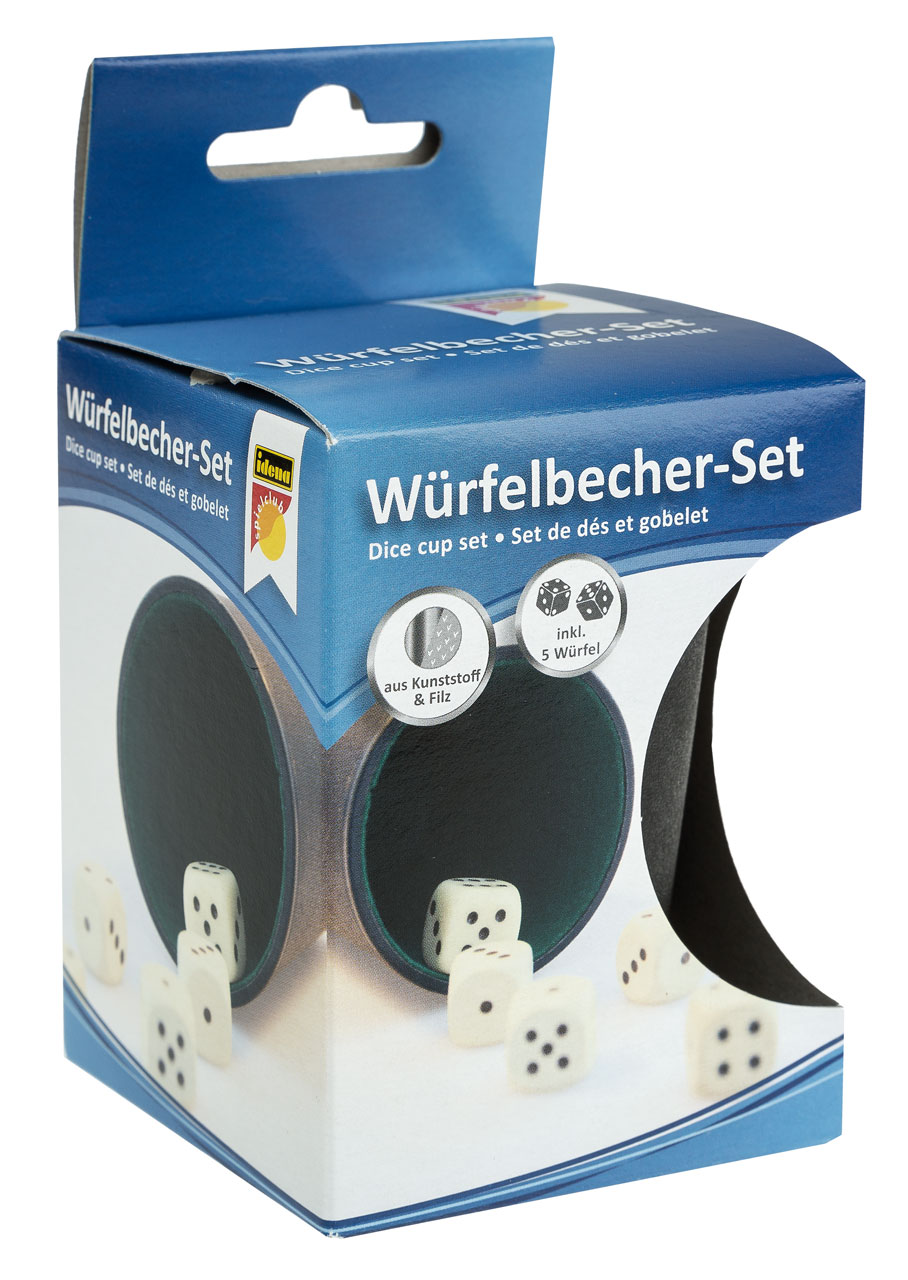 Würfelbecher Set mit 5 Würfeln