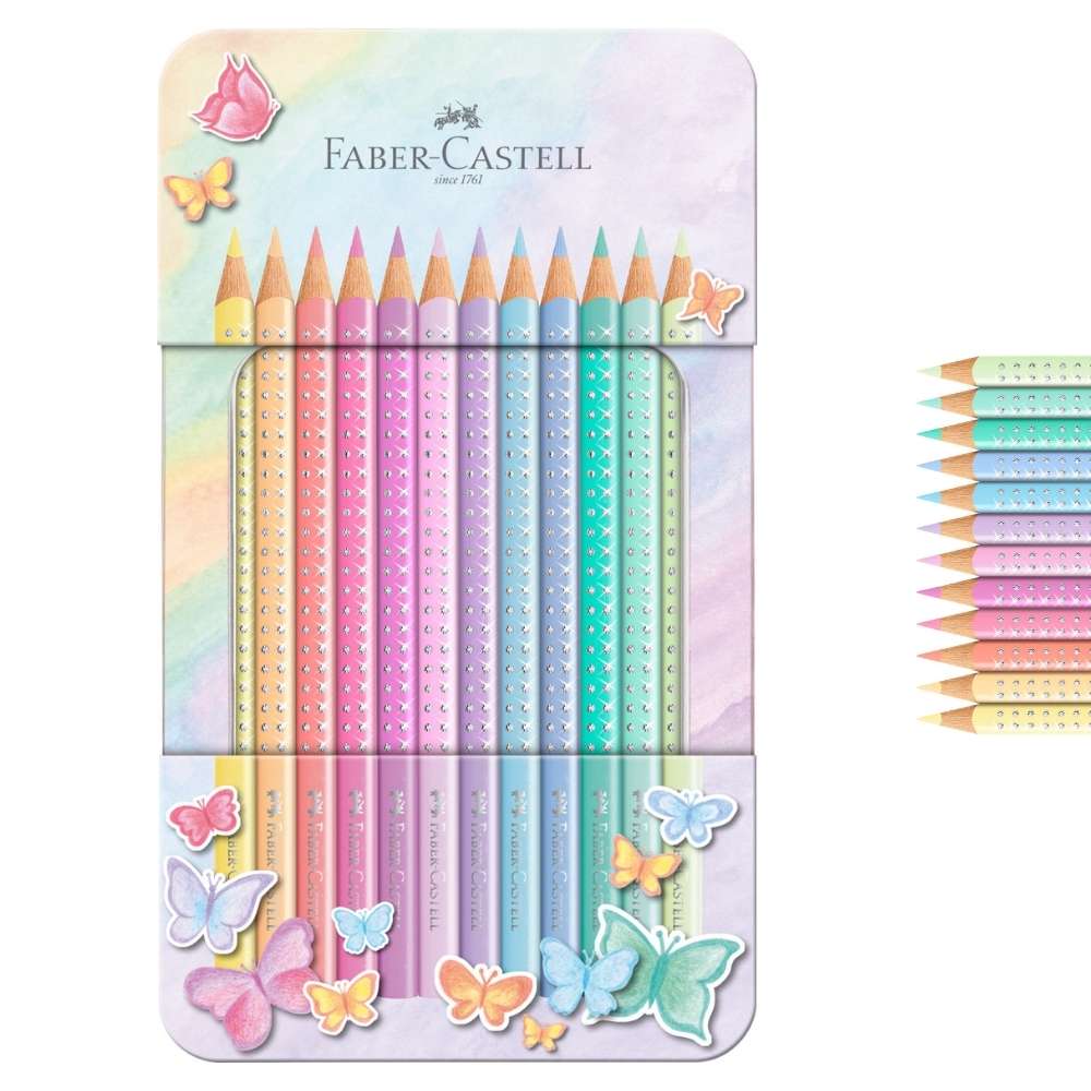 Faber-Castell Sparkle Buntstifte pastell, Metalletui