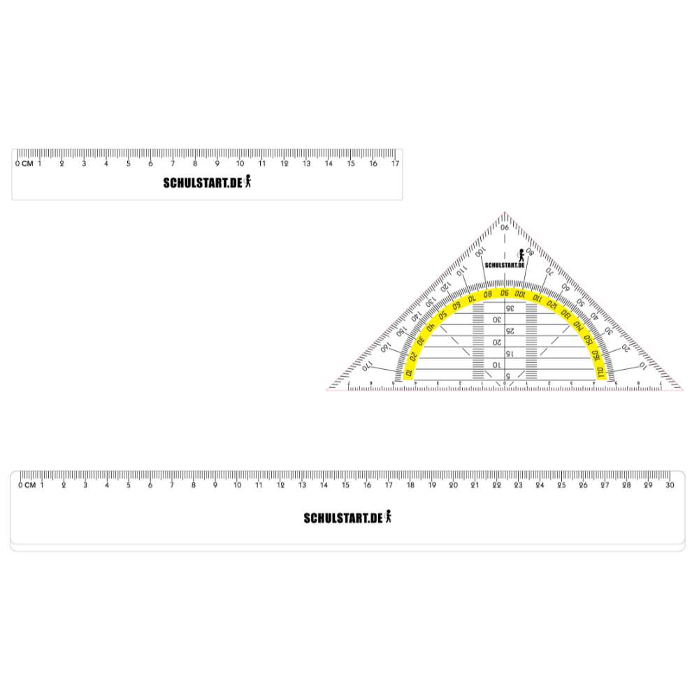 Geometrie-Set schulstart, 3-teilig: Geodreieck, zwei Lineale