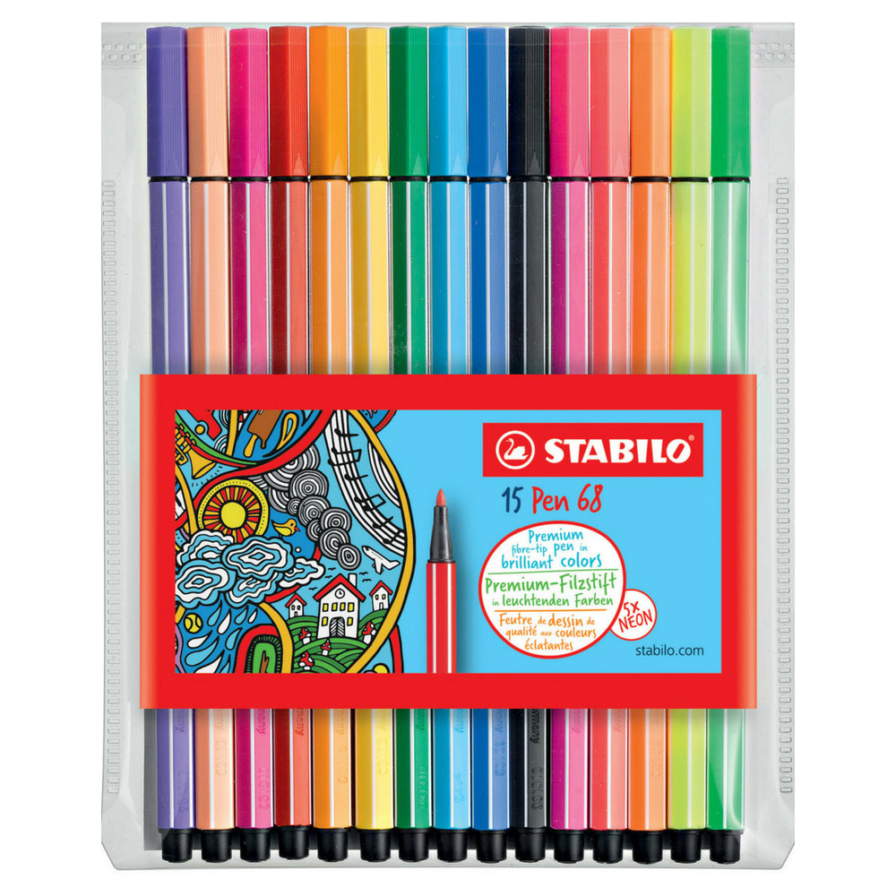 STABILO Pen 68, 15 Farben inkl. Neon