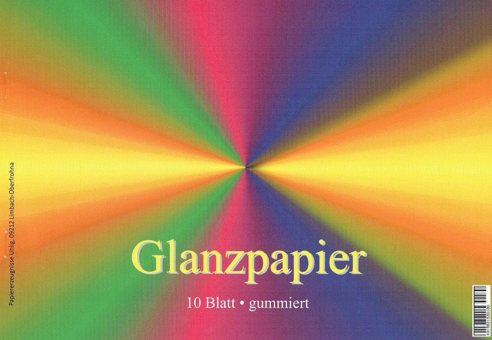 Glanzpapier, 10 Farben, gummiert