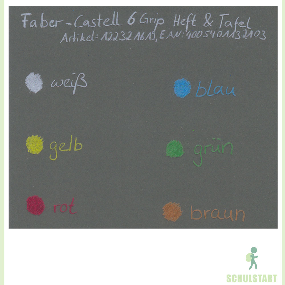 6 Tafelstifte bunt von Faber-Castell, Grip