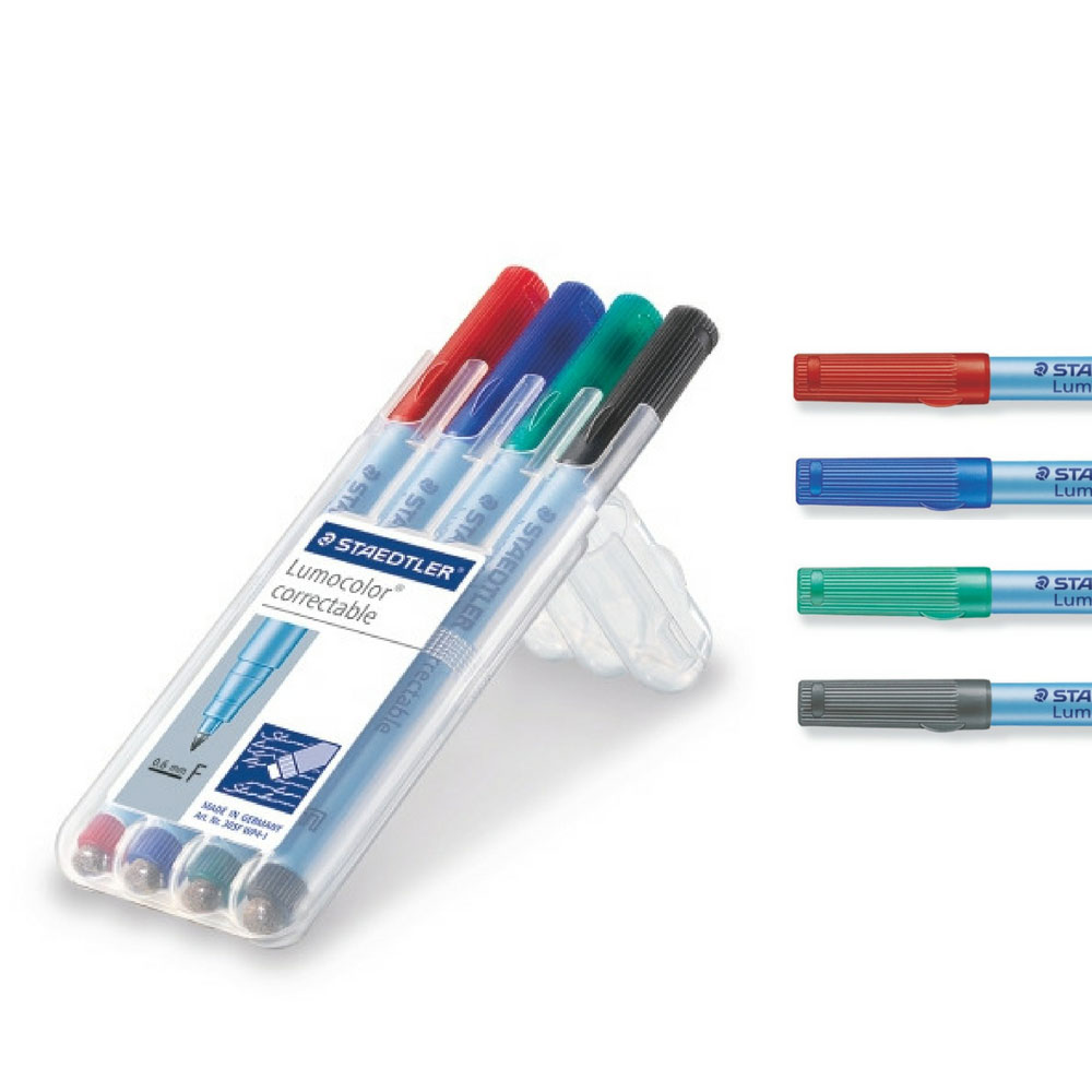 4 Staedtler Lumocolor Correctable, Aufstellbox