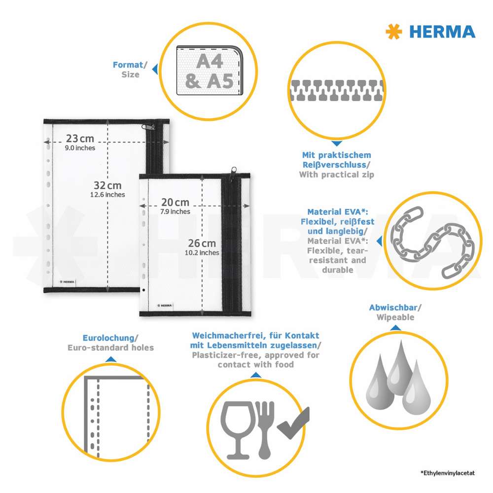 Universaltasche zum Abheften A5, Herma