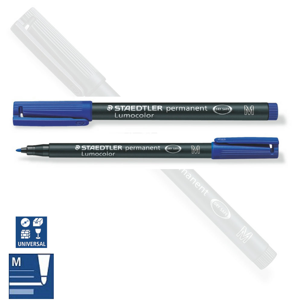 Folienstift permanent M, medium, Staedtler, blau